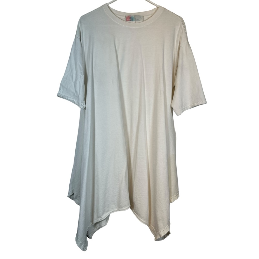 Free People Cream Asymmetrical Swim One Piece
